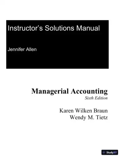 Solution Manual for Managerial Accounting, 6th Edition - Page 1 preview image