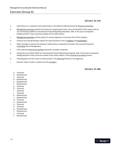 Solution Manual for Managerial Accounting, 6th Edition - Page 11 preview image