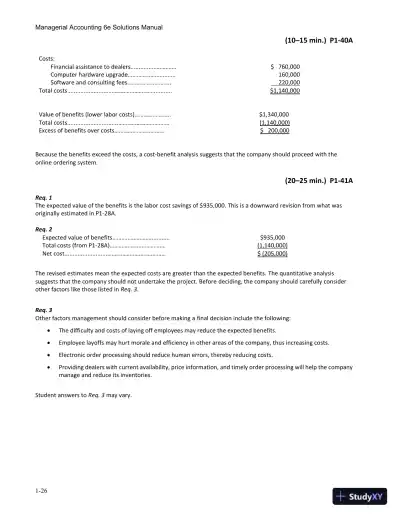 Solution Manual for Managerial Accounting, 6th Edition - Page 29 preview image