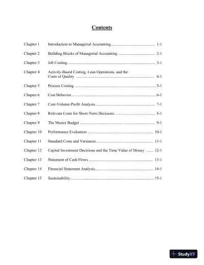 Solution Manual for Managerial Accounting, 6th Edition - Page 3 preview image