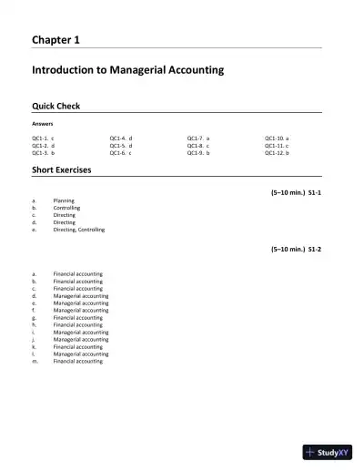 Solution Manual for Managerial Accounting, 6th Edition - Page 4 preview image