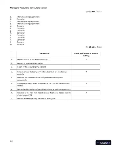 Solution Manual for Managerial Accounting, 6th Edition - Page 5 preview image