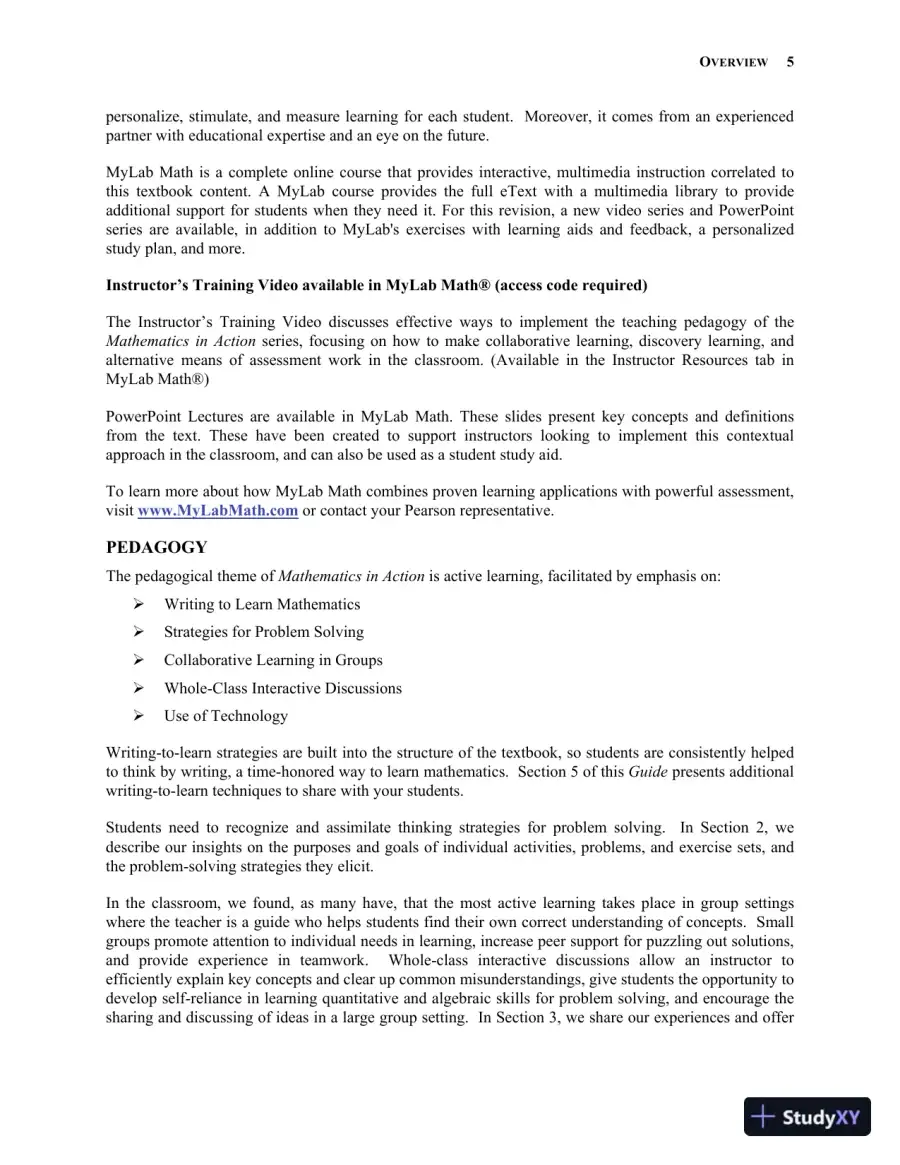 Solution Manual for Mathematics in Action: An Introduction to Algebraic, Graphical, and Numerical Problem Solving, 6th Edition, page 10