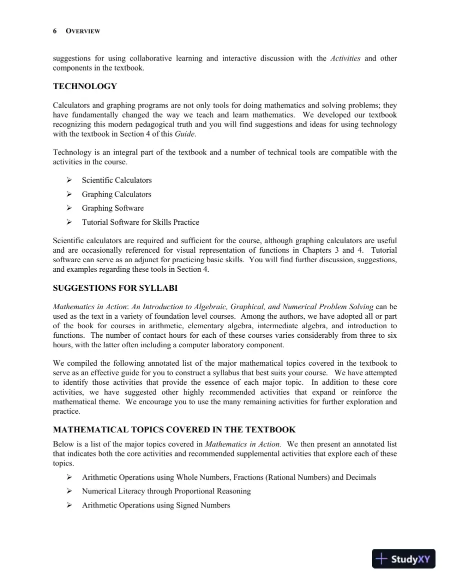 Solution Manual for Mathematics in Action: An Introduction to Algebraic, Graphical, and Numerical Problem Solving, 6th Edition, page 11