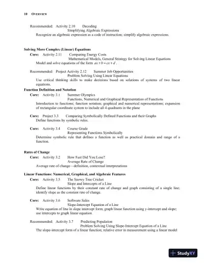 Solution Manual for Mathematics in Action: An Introduction to Algebraic, Graphical, and Numerical Problem Solving, 6th Edition - Page 15 preview image