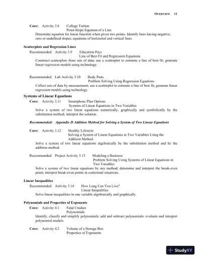 Solution Manual for Mathematics in Action: An Introduction to Algebraic, Graphical, and Numerical Problem Solving, 6th Edition - Page 16 preview image