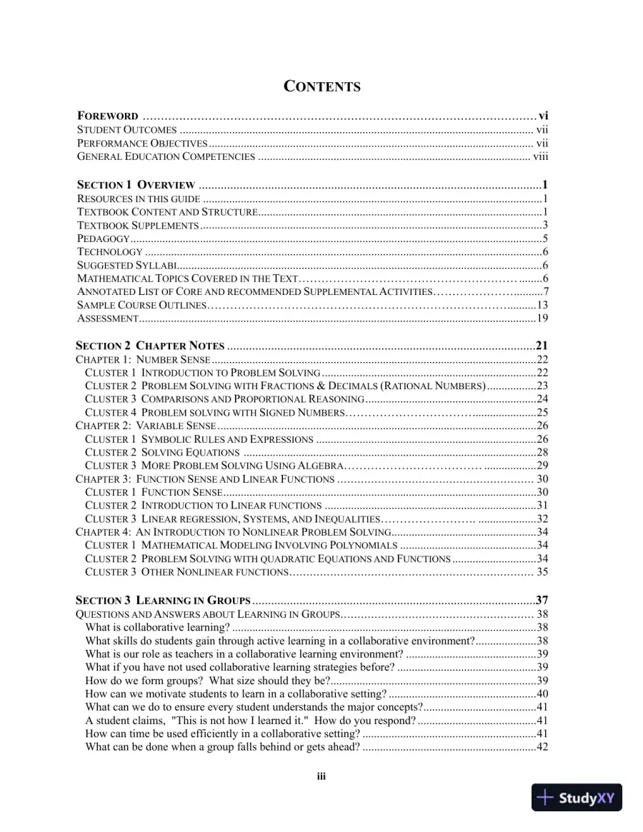 Solution Manual for Mathematics in Action: An Introduction to Algebraic, Graphical, and Numerical Problem Solving, 6th Edition, page 3