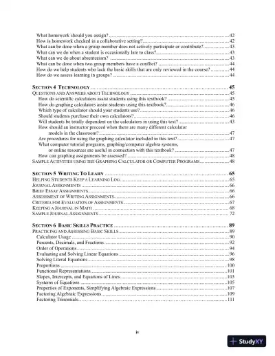 Solution Manual for Mathematics in Action: An Introduction to Algebraic, Graphical, and Numerical Problem Solving, 6th Edition - Page 4 preview image
