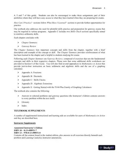 Solution Manual for Mathematics in Action: An Introduction to Algebraic, Graphical, and Numerical Problem Solving, 6th Edition - Page 8 preview image