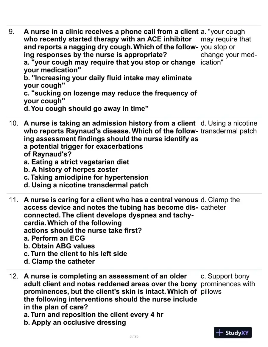 ATI Medical Surgical Nursing Proctored Exam With Answers (100 Solved Questions), page 4