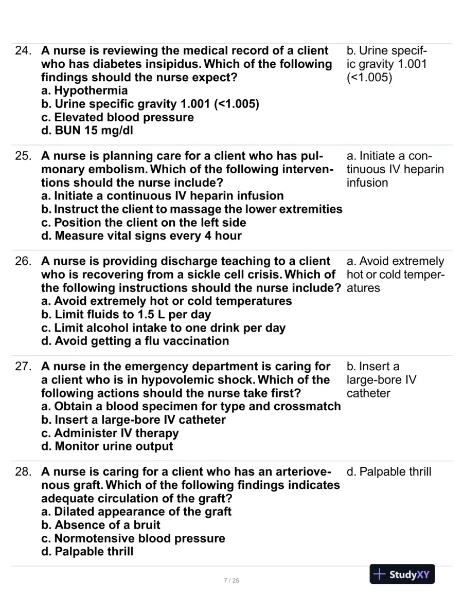 ATI Medical Surgical Nursing Proctored Exam With Answers (100 Solved Questions), page 8