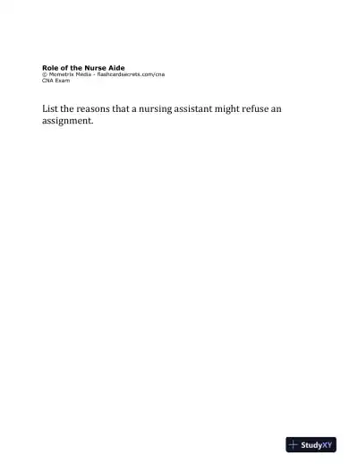 CNA Exam Flashcard Study System: CNA Test Practice Questions and Review (2020) - Page 15 preview image