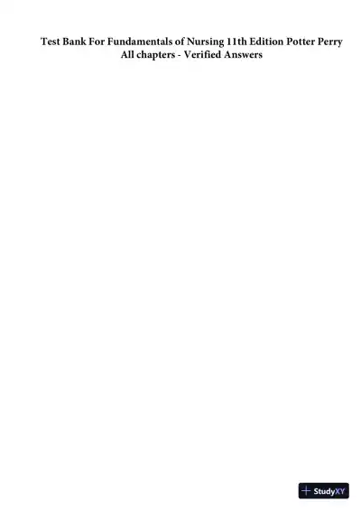 Test Bank for Fundamentals of Nursing, 11th edition (Chapters 1-24) - Page 1 preview image