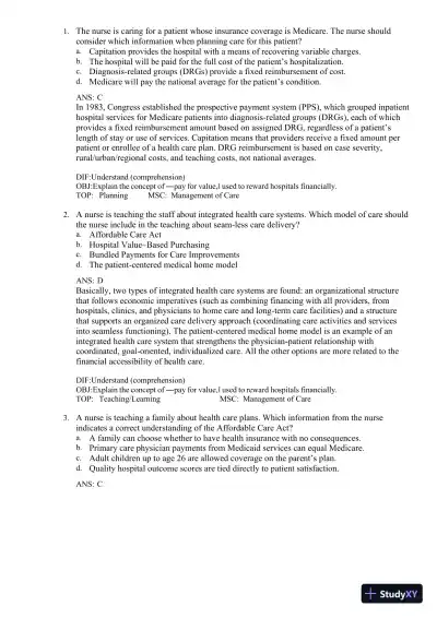 Test Bank for Fundamentals of Nursing, 11th edition (Chapters 1-24) - Page 12 preview image