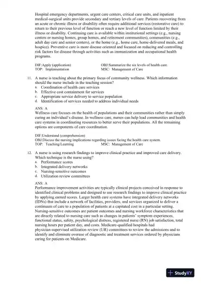 Test Bank for Fundamentals of Nursing, 11th edition (Chapters 1-24) - Page 16 preview image