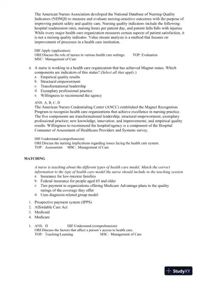 Test Bank for Fundamentals of Nursing, 11th edition (Chapters 1-24) - Page 20 preview image