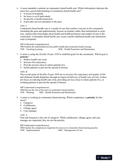 Test Bank for Fundamentals of Nursing, 11th edition (Chapters 1-24) - Page 23 preview image