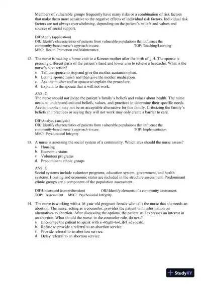 Test Bank for Fundamentals of Nursing, 11th edition (Chapters 1-24) - Page 25 preview image