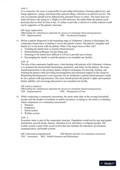 Test Bank for Fundamentals of Nursing, 11th edition (Chapters 1-24) - Page 26 preview image