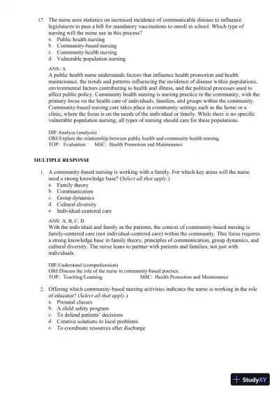 Test Bank for Fundamentals of Nursing, 11th edition (Chapters 1-24) - Page 27 preview image