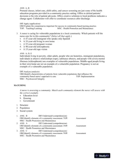 Test Bank for Fundamentals of Nursing, 11th edition (Chapters 1-24) - Page 28 preview image