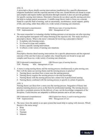 Test Bank for Fundamentals of Nursing, 11th edition (Chapters 1-24) - Page 30 preview image