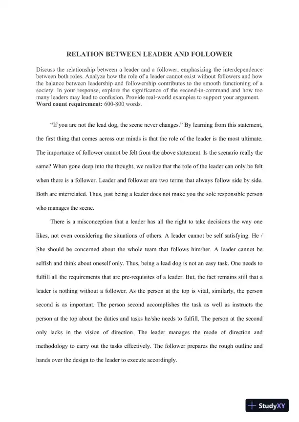 Relation Between Leader And Follower - Page 1 preview image