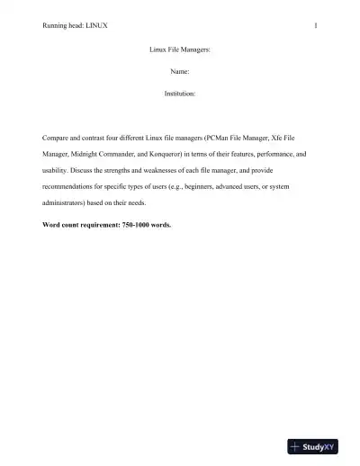 A Comparative Analysis of Four Linux File Managers: Features, Performance, and Usability - Page 1 preview image