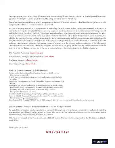 Pharmacy Technician Certification Review and Practice Exam (2019) - Page 3 preview image