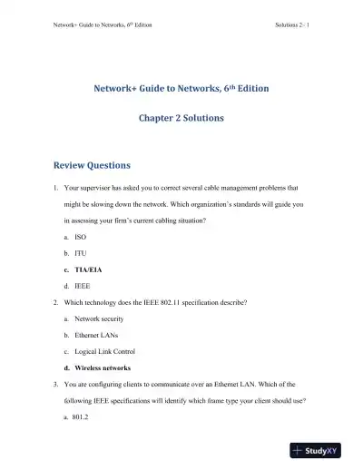 Network+ Guide To Networks, 6th Edition Solution Manual - Page 10 preview image