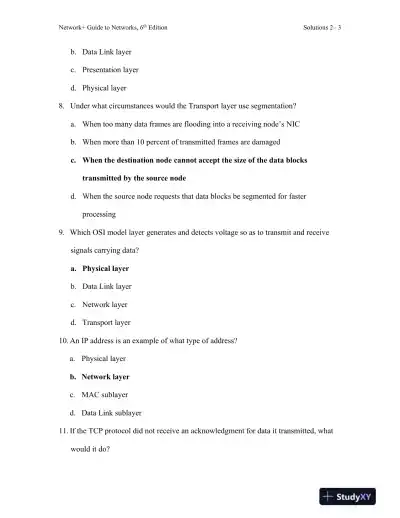 Network+ Guide To Networks, 6th Edition Solution Manual - Page 12 preview image