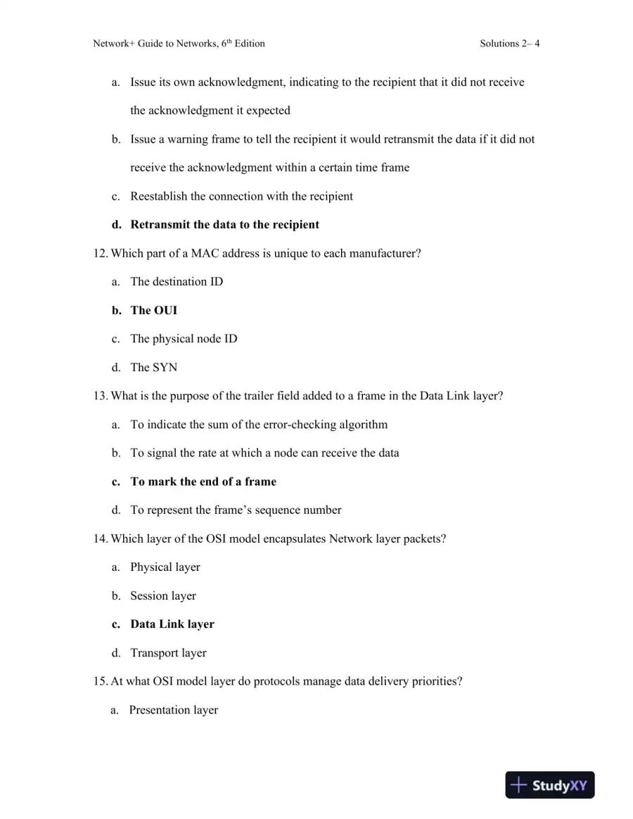 Network+ Guide To Networks, 6th Edition Solution Manual, page 13