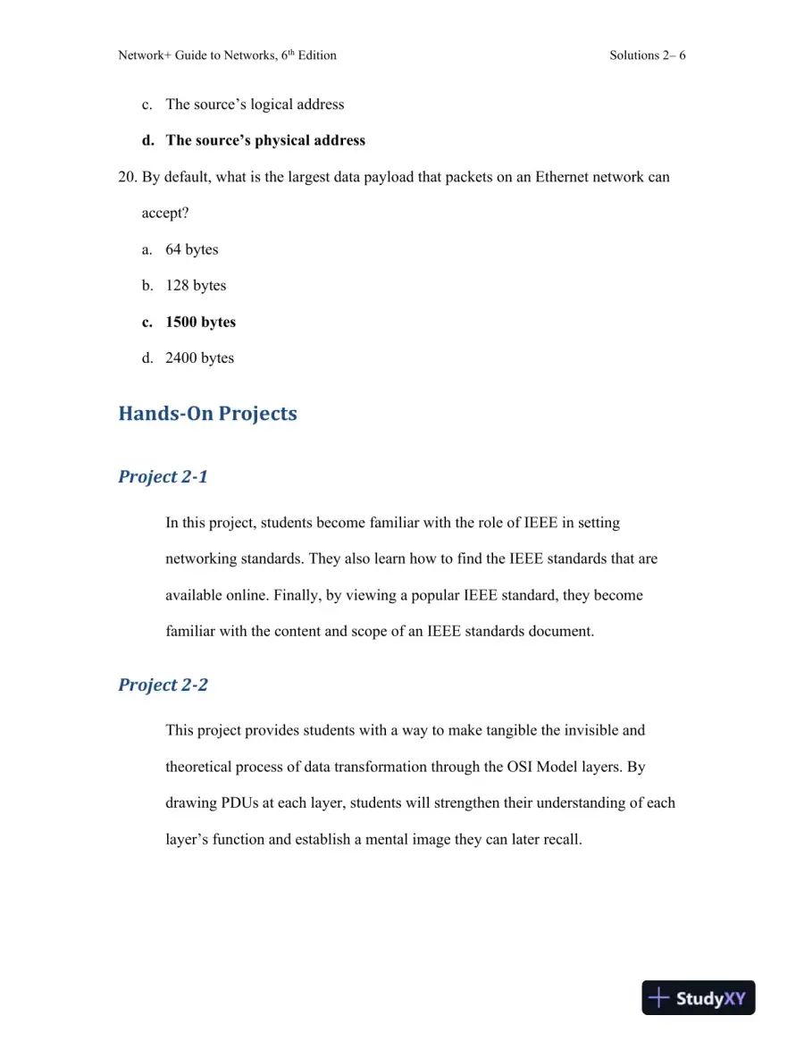 Network+ Guide To Networks, 6th Edition Solution Manual, page 15
