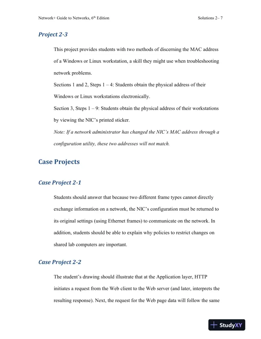 Network+ Guide To Networks, 6th Edition Solution Manual, page 16