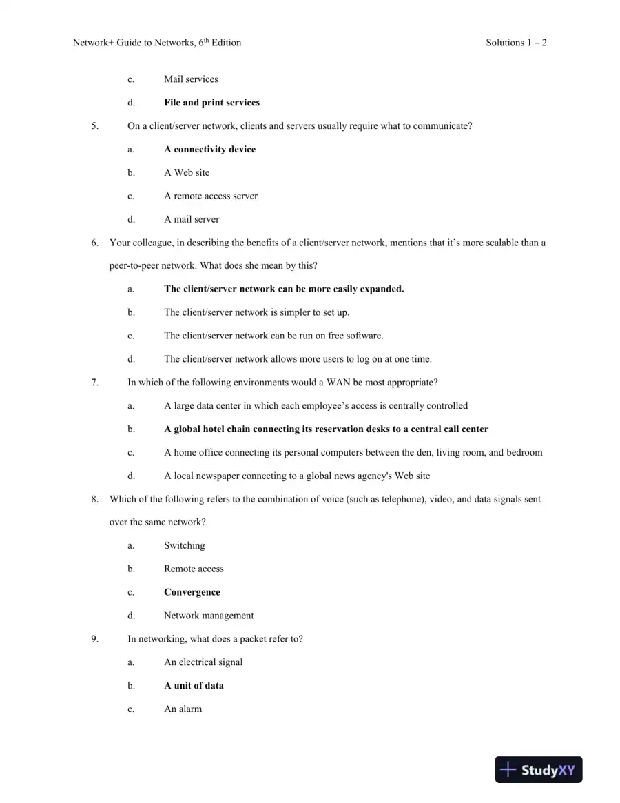 Network+ Guide To Networks, 6th Edition Solution Manual, page 3