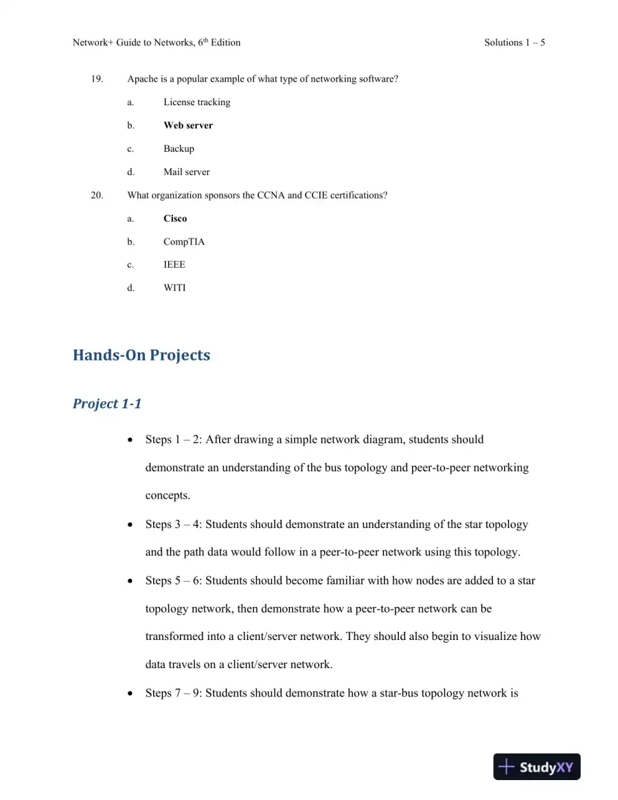 Network+ Guide To Networks, 6th Edition Solution Manual, page 6