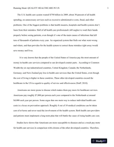 HCA 305 Quality Healthcare in U.S. - Page 4 preview image