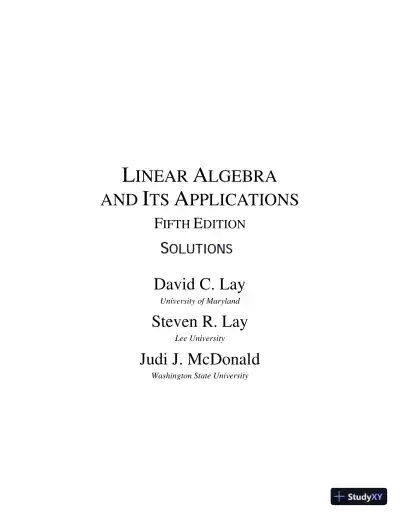 Solution Manual for Linear Algebra and Its Applications, 5th Edition - Page 1 preview image