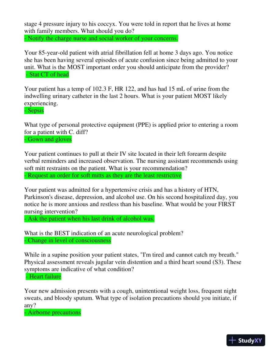 2024 RELIAS Medical Surgical � Telemetry Practice Exam with Answers (158 Solved Questions), page 4