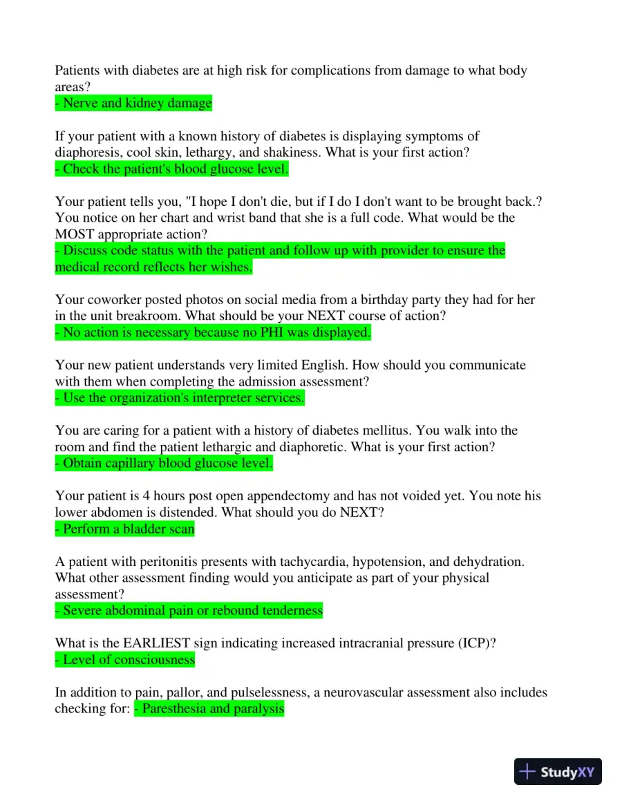 2024 RELIAS Medical Surgical � Telemetry Practice Exam with Answers (158 Solved Questions), page 5