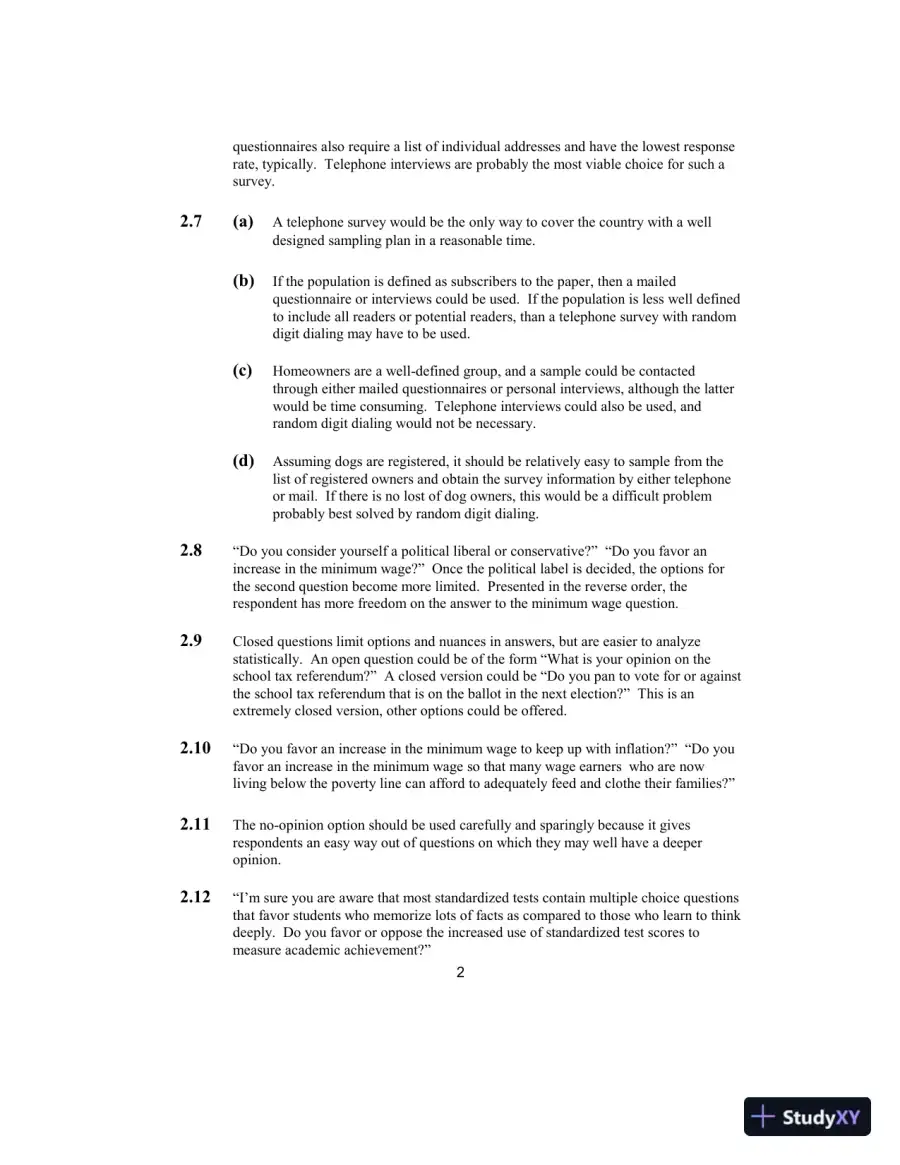 Solution Manual for Elementary Survey Sampling, 7th Edition, page 3