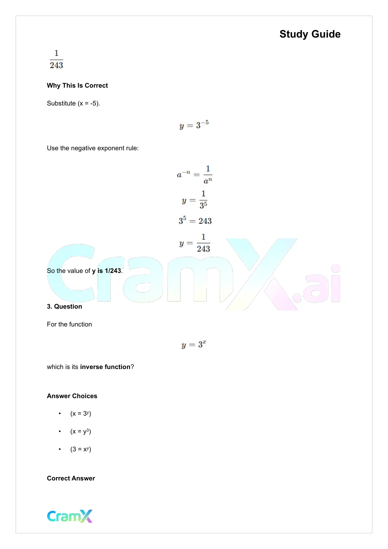 Algebra II - Exponential and Logarithmic Functions - Page 10 preview image