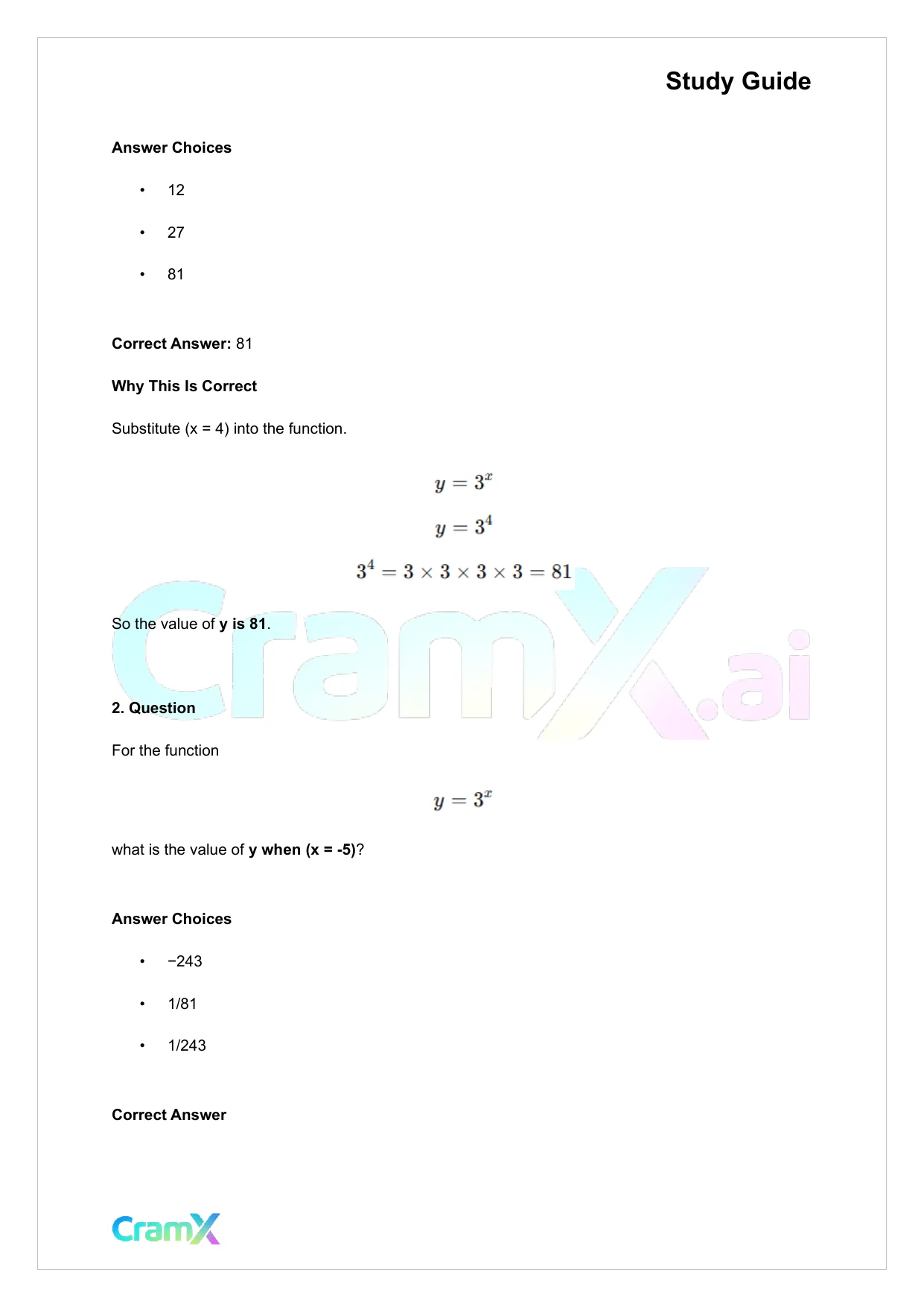 Algebra II - Exponential and Logarithmic Functions - Page 9 preview image