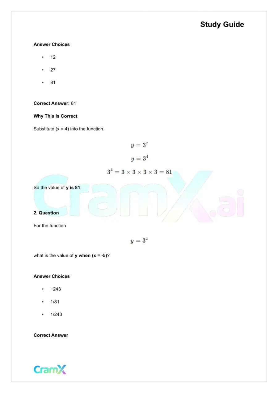 Algebra II - Exponential and Logarithmic Functions, page 9