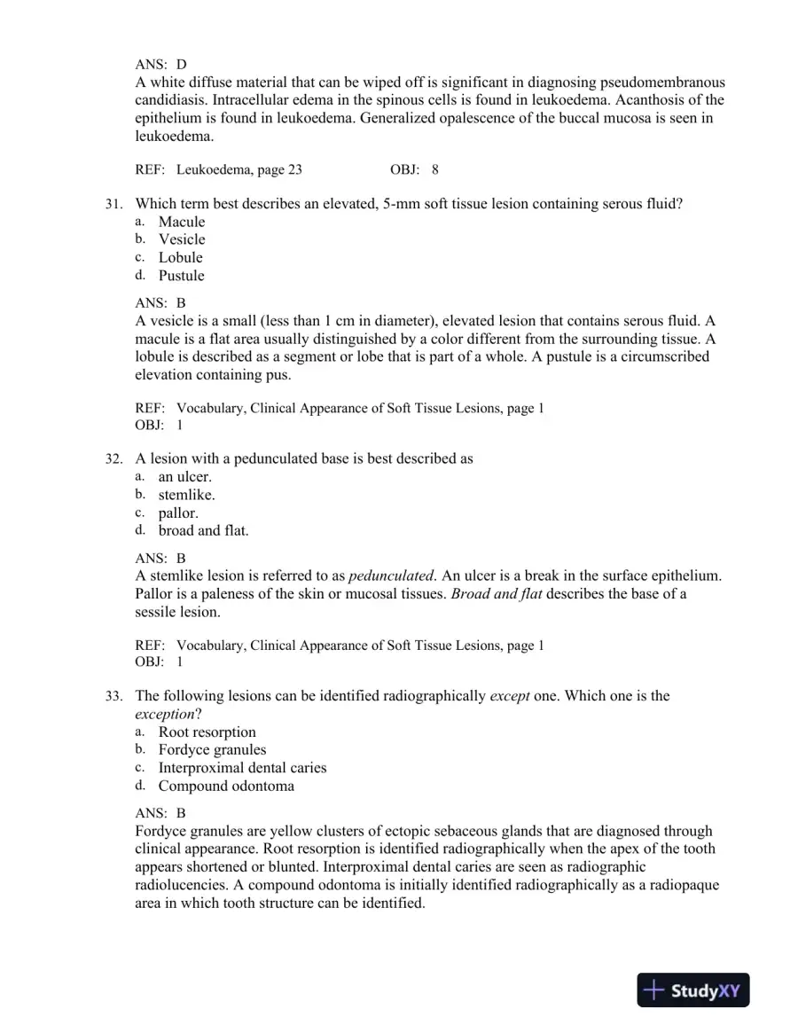 Oral Pathology for the Dental Hygienist 7th Edition Test Bank, page 11