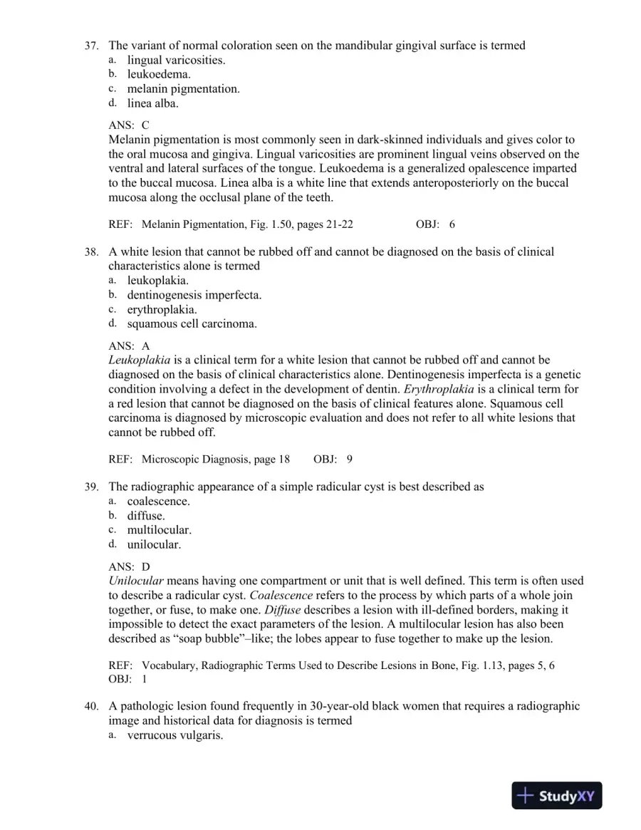 Oral Pathology for the Dental Hygienist 7th Edition Test Bank, page 13