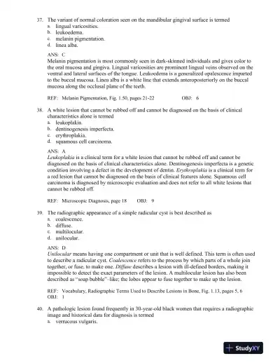 Oral Pathology for the Dental Hygienist 7th Edition Test Bank - Page 13 preview image