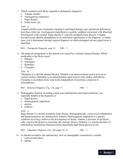 Oral Pathology for the Dental Hygienist 7th Edition Test Bank - Page 4 preview image