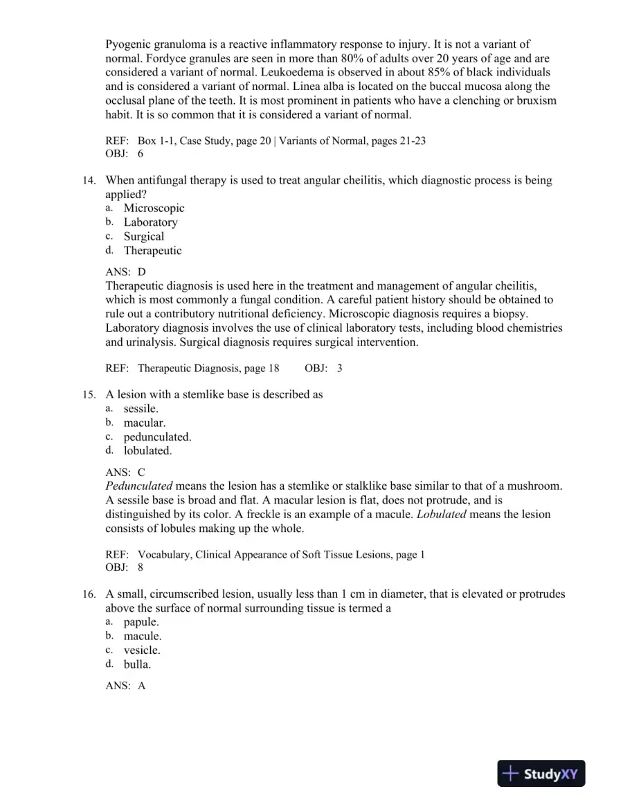 Oral Pathology for the Dental Hygienist 7th Edition Test Bank, page 6