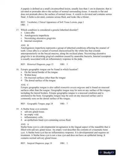 Oral Pathology for the Dental Hygienist 7th Edition Test Bank - Page 7 preview image